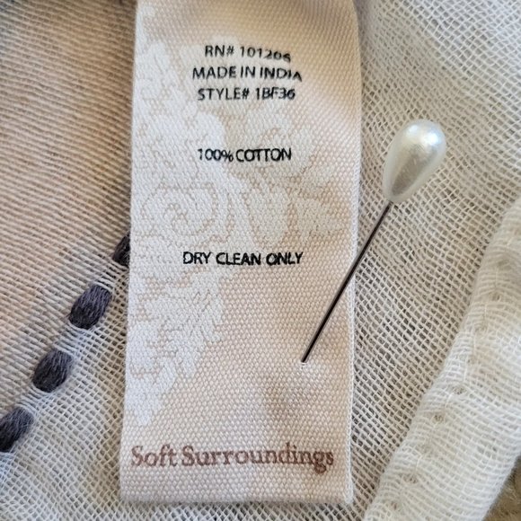 Soft Surroundings Boho Open Front "Cape May Topper" Flawed, but Easily Mendable - Picture 9 of 12